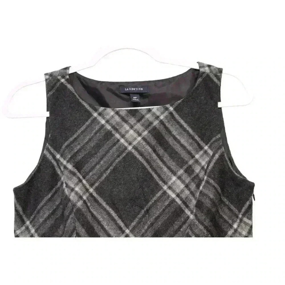 Lands End Dress Size 6 Petite Gray Wool Plaid Career Workwear Business Casual - Picture 4 of 12
